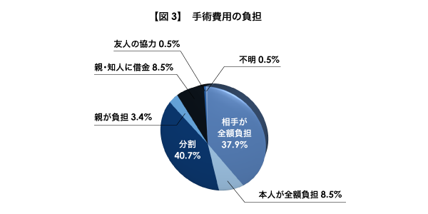 手術費用の負担者の割合